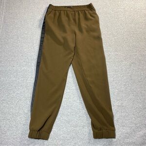 Zara Jogger Womens S Olive W/ Black Stripe Pull On Pants Pockets Outdoors Hiking